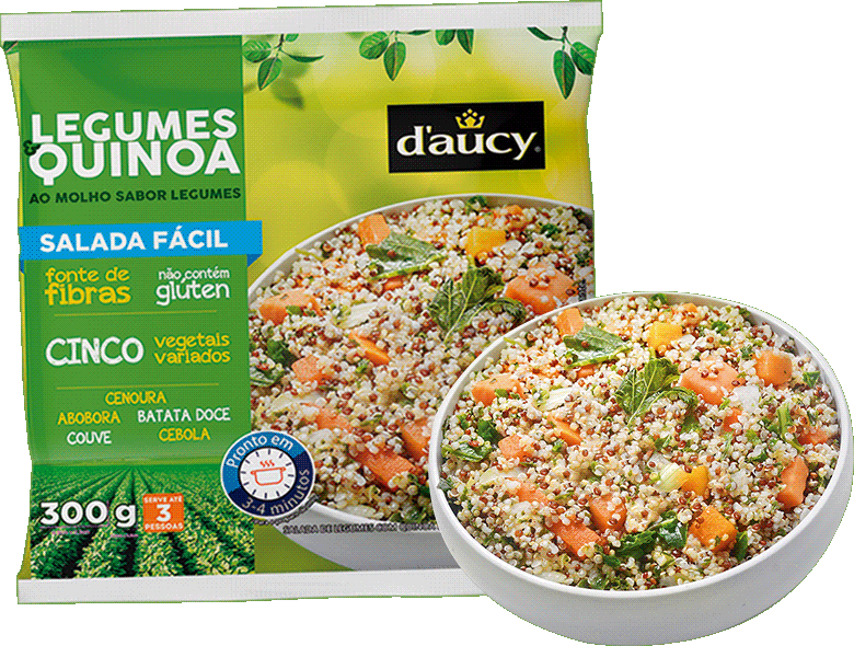 embalagem legumes e quinoa D'aucy